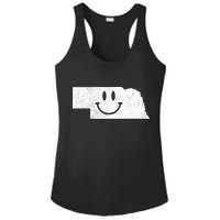 Smiling In NE – Funny Nebraska Happy Face Ladies PosiCharge Competitor Racerback Tank