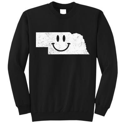 Smiling In NE – Funny Nebraska Happy Face Tall Sweatshirt