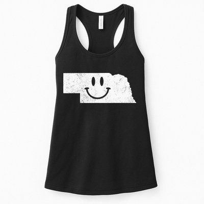Smiling In NE – Funny Nebraska Happy Face Womens Tank Top