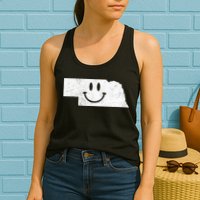 Smiling In NE – Funny Nebraska Happy Face Womens Tank Top