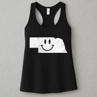 Smiling In NE – Funny Nebraska Happy Face Womens Tank Top