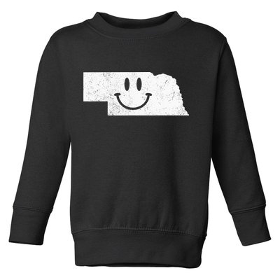 Smiling In NE – Funny Nebraska Happy Face Toddler Sweatshirt