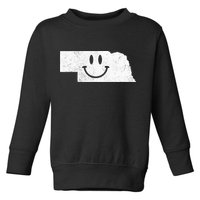 Smiling In NE – Funny Nebraska Happy Face Toddler Sweatshirt