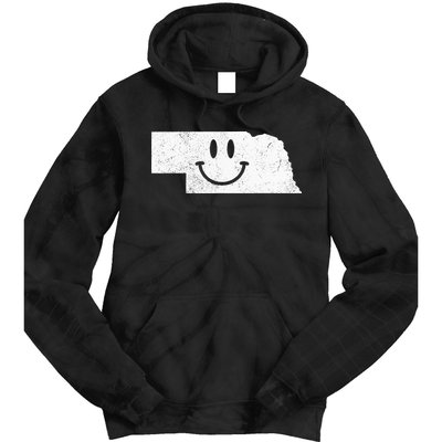 Smiling In NE – Funny Nebraska Happy Face Tie Dye Hoodie
