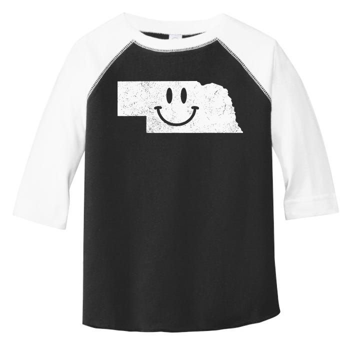 Smiling In NE – Funny Nebraska Happy Face Toddler Fine Jersey T-Shirt