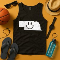 Smiling In NE – Funny Nebraska Happy Face Tank Top