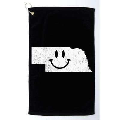Smiling In NE – Funny Nebraska Happy Face Golf Towel
