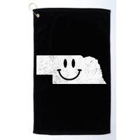Smiling In NE – Funny Nebraska Happy Face Golf Towel