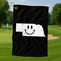 Smiling In NE – Funny Nebraska Happy Face Golf Towel