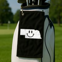 Smiling In NE – Funny Nebraska Happy Face Golf Towel