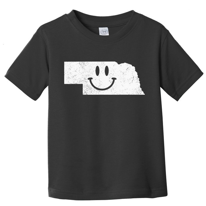 Smiling In NE – Funny Nebraska Happy Face Toddler T-Shirt