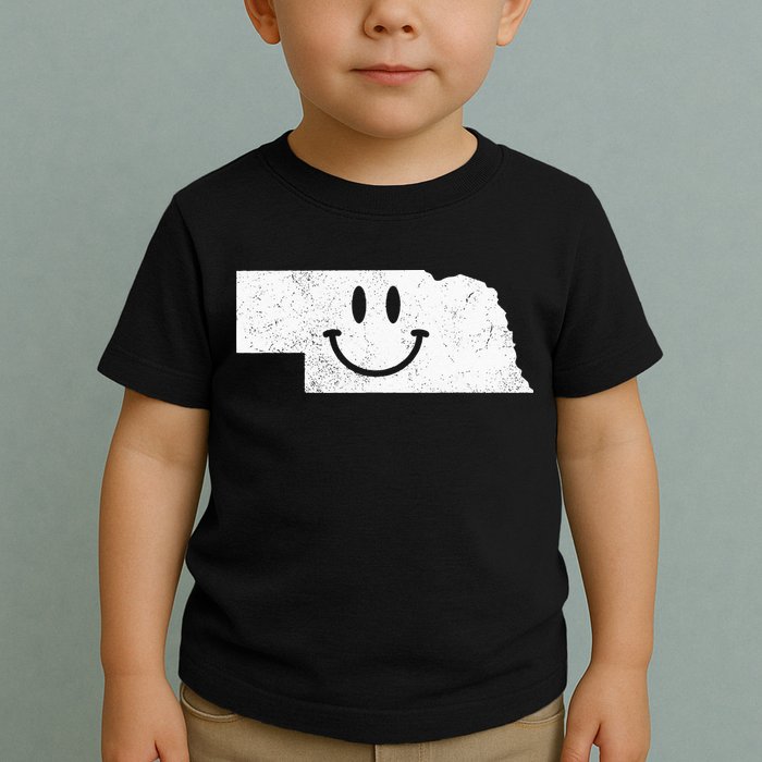Smiling In NE – Funny Nebraska Happy Face Toddler T-Shirt