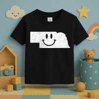Smiling In NE – Funny Nebraska Happy Face Toddler T-Shirt
