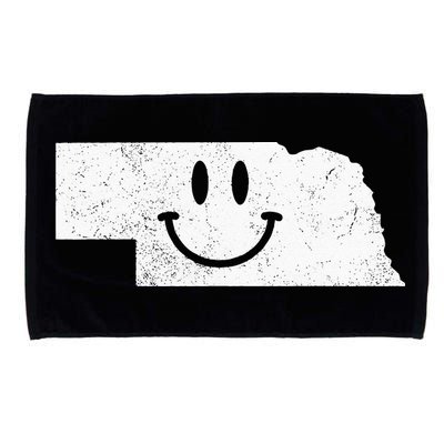 Smiling In NE – Funny Nebraska Happy Face Microfiber Hand Towel