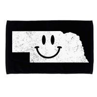 Smiling In NE – Funny Nebraska Happy Face Microfiber Hand Towel