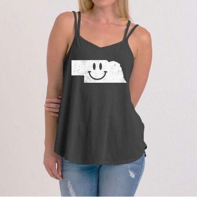 Smiling In NE – Funny Nebraska Happy Face Women's Strappy Tank