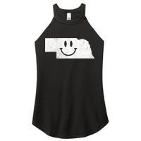 Smiling In NE – Funny Nebraska Happy Face Women's Perfect Tri Rocker Tank
