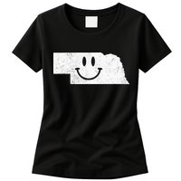 Smiling In NE – Funny Nebraska Happy Face Womens T-Shirt