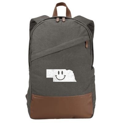 Smiling In NE – Funny Nebraska Happy Face Cotton Canvas Backpack