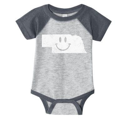 Smiling In NE – Funny Nebraska Happy Face Infant Baby Jersey Bodysuit