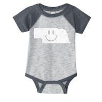 Smiling In NE – Funny Nebraska Happy Face Infant Baby Jersey Bodysuit