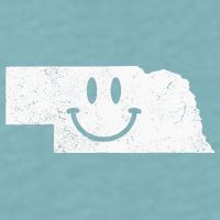 Smiling In NE – Funny Nebraska Happy Face Sueded Cloud Jersey T-Shirt