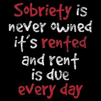 Sobriety Is Never Owned Sobriety Anniversary Sober Aa Na Flat Bill Trucker Hat