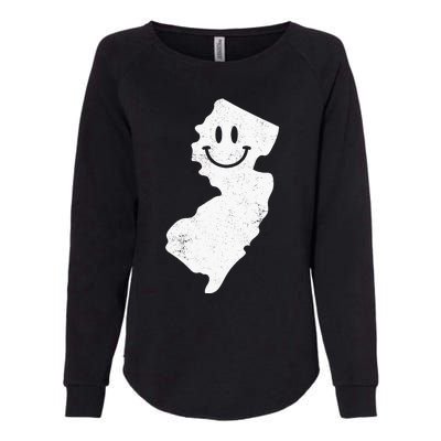 Smiling In NJ – Funny New Jersey Happy Face Womens California Wash Sweatshirt