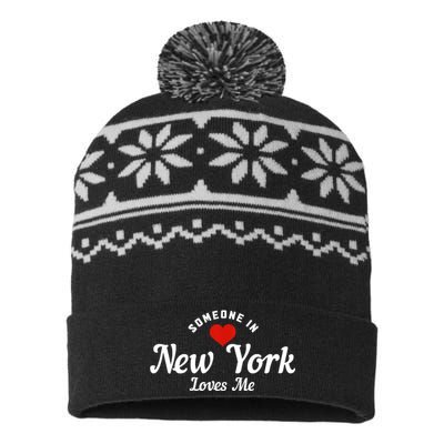 Someone In New York Loves Me NY NYC Funny Cute USA-Made Snowflake Beanie