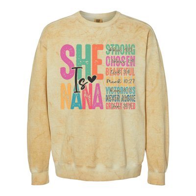 She Is Nana Christian Mothers Day Jesus Nana Religious Colorblast Crewneck Sweatshirt