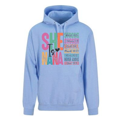 She Is Nana Christian Mothers Day Jesus Nana Religious Unisex Surf Hoodie