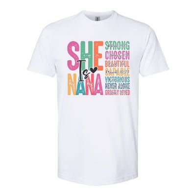 She Is Nana Christian Mothers Day Jesus Nana Religious Softstyle CVC T-Shirt