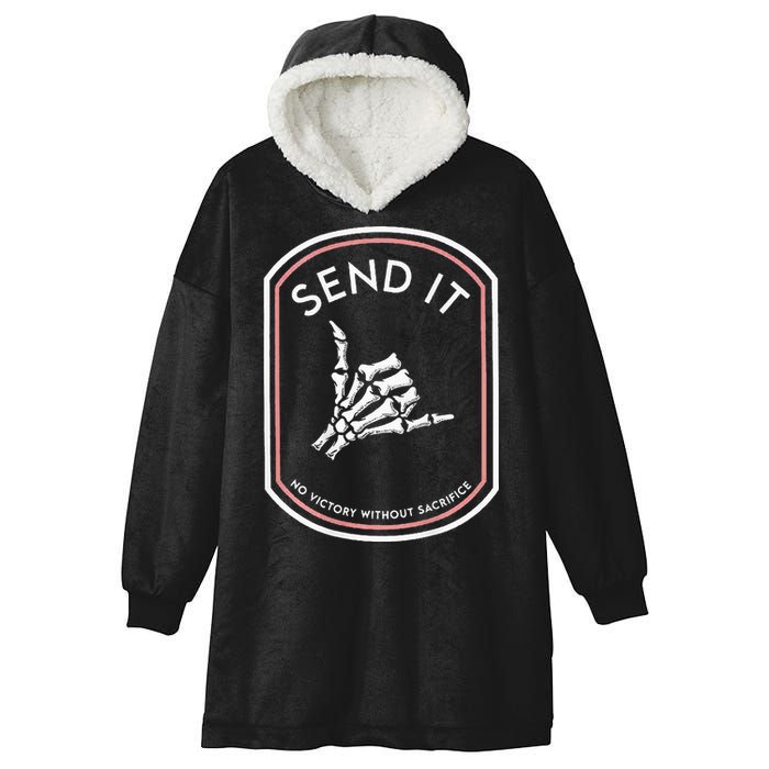 Send It No Victory Without Sacrifice (on back) Hooded Wearable Blanket