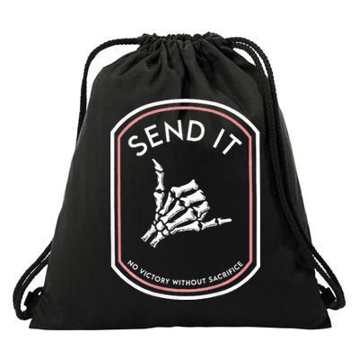 Send It No Victory Without Sacrifice (on back) Drawstring Bag