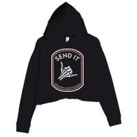 Send It No Victory Without Sacrifice (on back) Crop Fleece Hoodie