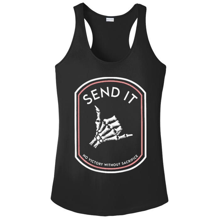 Send It No Victory Without Sacrifice (on back) Ladies PosiCharge Competitor Racerback Tank