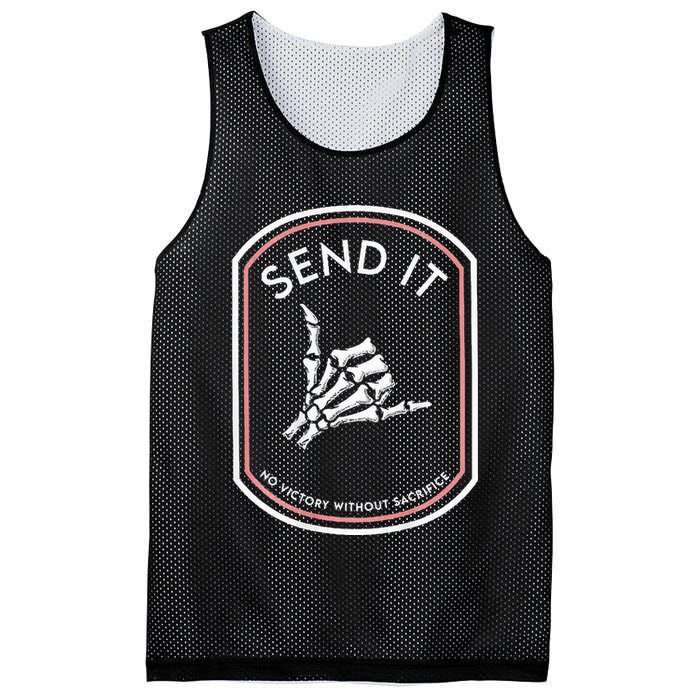 Send It No Victory Without Sacrifice (on back) Mesh Reversible Basketball Jersey Tank
