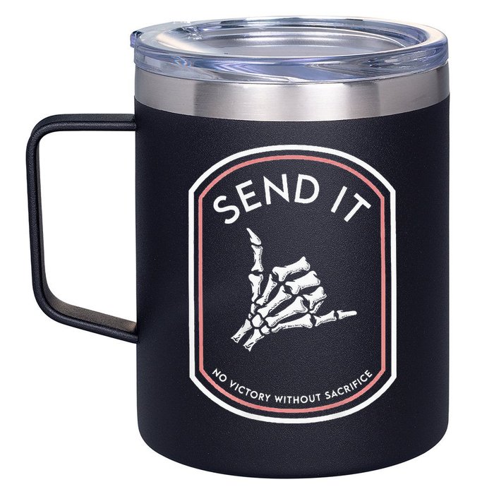 Send It No Victory Without Sacrifice (on back) 12oz Stainless Steel Coffee Mug