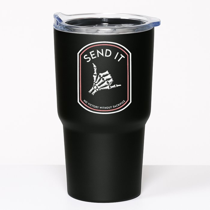 Send It No Victory Without Sacrifice (on back) Tumbler