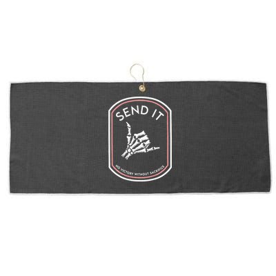 Send It No Victory Without Sacrifice (on back) Large Microfiber Waffle Golf Towel