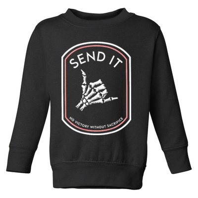 Send It No Victory Without Sacrifice (on back) Toddler Sweatshirt