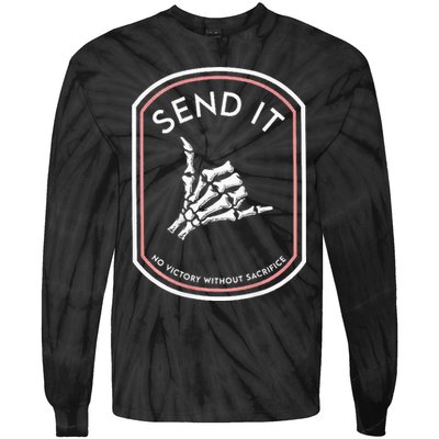 Send It No Victory Without Sacrifice (on back) Tie-Dye Long Sleeve Shirt