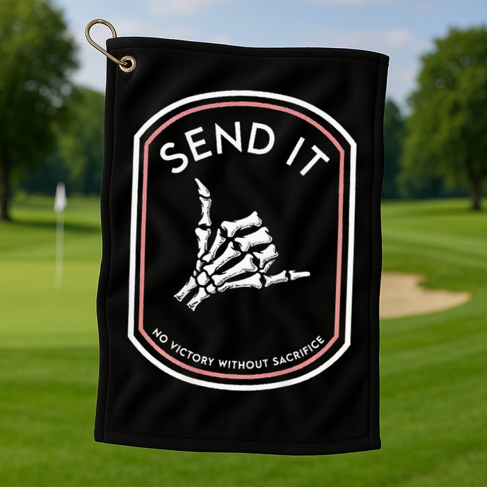 Send It No Victory Without Sacrifice (on back) Golf Towel
