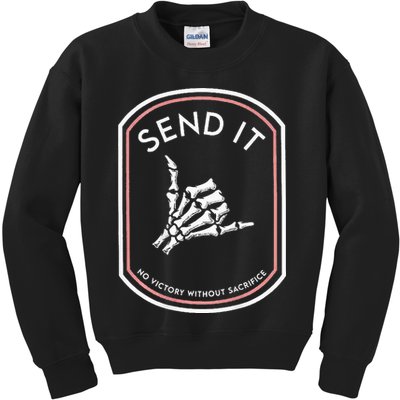Send It No Victory Without Sacrifice (on back) Kids Sweatshirt