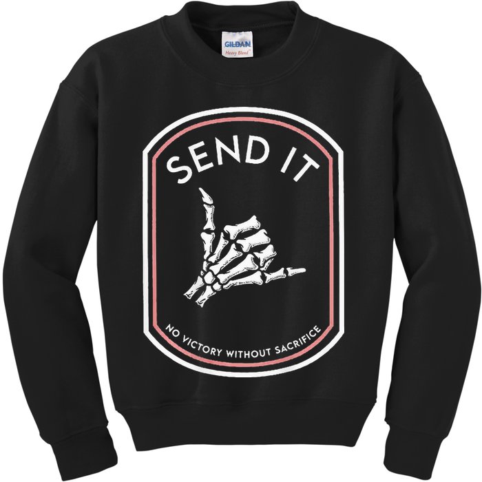 Send It No Victory Without Sacrifice (on back) Kids Sweatshirt