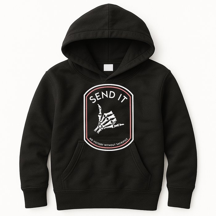Send It No Victory Without Sacrifice (on back) Kids Hoodie