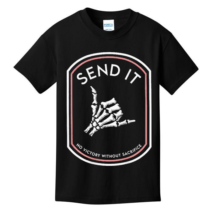Send It No Victory Without Sacrifice (on back) Kids T-Shirt
