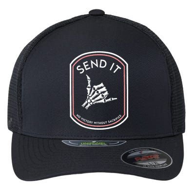Send It No Victory Without Sacrifice Flexfit Unipanel Trucker Cap