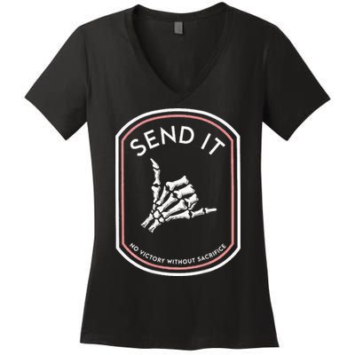 Send It No Victory Without Sacrifice Women's V-Neck T-Shirt