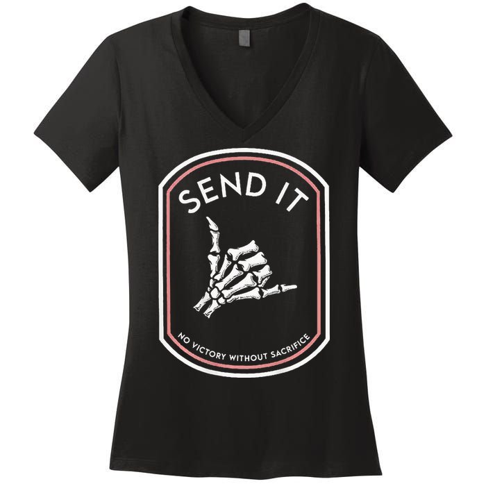 Send It No Victory Without Sacrifice Women's V-Neck T-Shirt